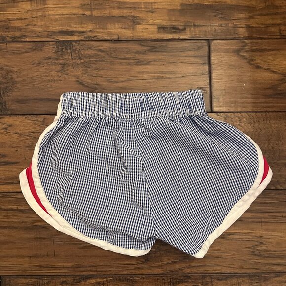 Blue Stripe Seersucker Athletic Shorts Set Color Works/Funtasia Too 4T - Picture 5 of 5